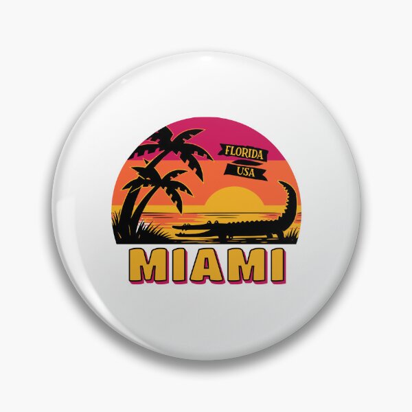 Item preview, Miami Florida Alligator Sunset Retro Travel designed and sold by AntiqueImages.