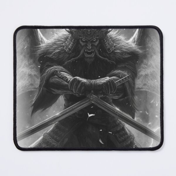Item preview, Twin Katana Dragon Warlord — Japanese Dark Warrior Art designed and sold by Tokyo Neo Noir Collective .