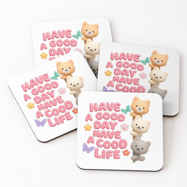 Item preview, Cute Claymorphic Animals Peeking - Have A Good Day Quote designed and sold by thazinart.