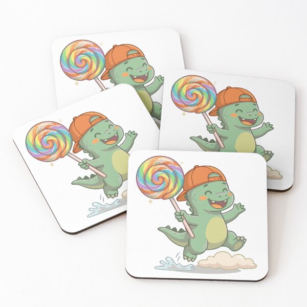 Item preview, Funny Kawaii T-Rex with Colorful Lollipop designed and sold by KAISANart.