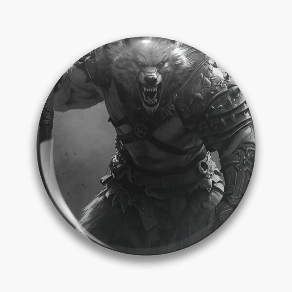 Item preview, Broadaxe Wolf Berserker — Japanese Dark Warrior Art designed and sold by Tokyo Neo Noir Collective .