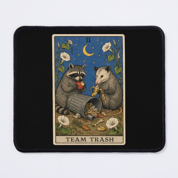 Item preview, Team Trash Raccoon Opossum Tarot Card designed and sold by Victor Shadehorn.
