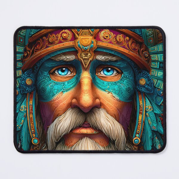 Item preview, Vibrant Portrait of a Mythical Warrior Leader designed and sold by Artessie.