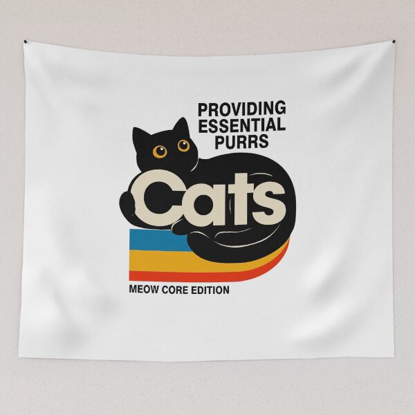 Item preview, Retro Cat 'Cats' Logo | Retro Black Cat Silhouette Minimalist Vintage Design designed and sold by PurrfectHome.