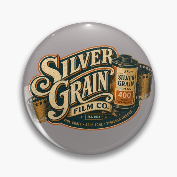 Item preview, Silver Grain Film Co. Vintage Analog Photography Logo designed and sold by Golden Era Studio.
