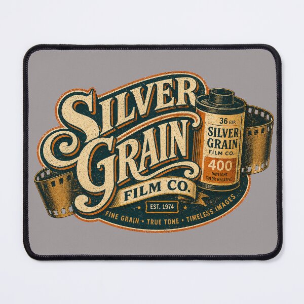 Item preview, Silver Grain Film Co. Vintage Analog Photography Logo designed and sold by Golden Era Studio.