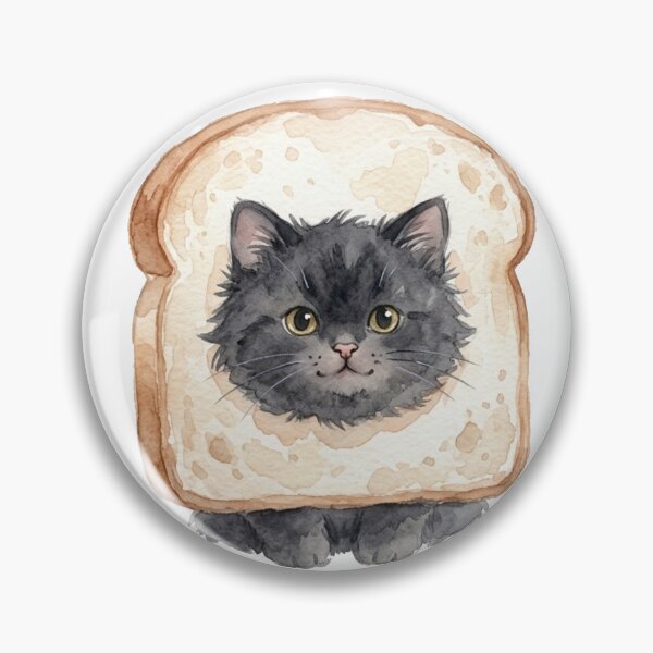 Item preview, Cute Watercolor Black Cat In Bread Inbread  designed and sold by StoriesInGrain.
