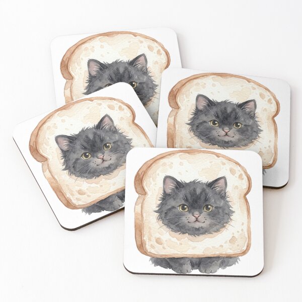 Item preview, Cute Watercolor Black Cat In Bread Inbread  designed and sold by StoriesInGrain.