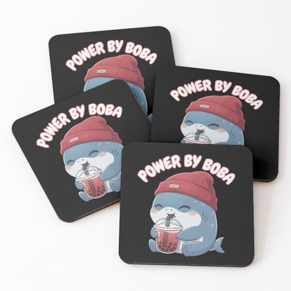 Item preview, Power by Boba Cute Shark Bubble Tea Lover Funny Graphic Tee designed and sold by Nature's Chibis.