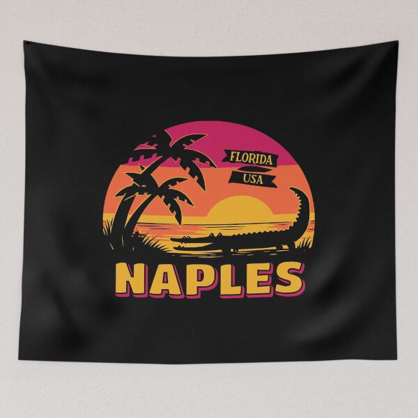 Item preview, Naples Florida Alligator Sunset Retro Travel designed and sold by AntiqueImages.