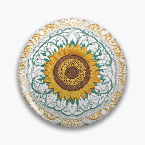 Item preview, Sunflower Folk Mandala Clipart Collection – Embroidery Style 10 designed and sold by PlayPlearnZone.