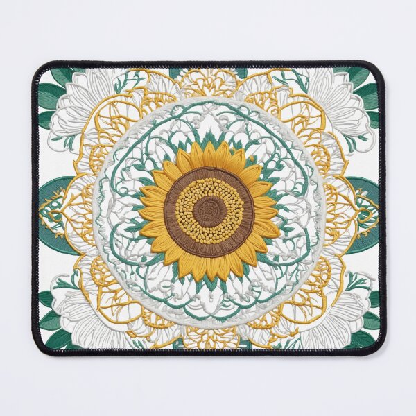 Item preview, Sunflower Folk Mandala Clipart Collection – Embroidery Style 10 designed and sold by PlayPlearnZone.