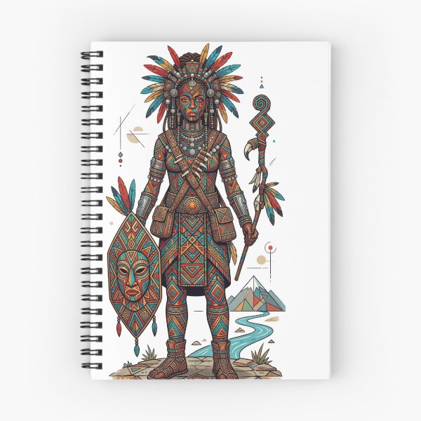 Item preview, Indigenous Warrior in Traditional Patterned Headdress designed and sold by DoodleIntricate.