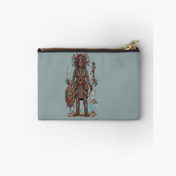 Item preview, Indigenous Warrior in Traditional Patterned Headdress designed and sold by DoodleIntricate.