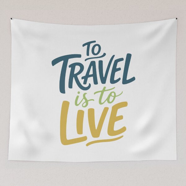 Item preview, To Travel Is To Live – Wanderlust Travel Quote Typography designed and sold by ArtsyExplorer.