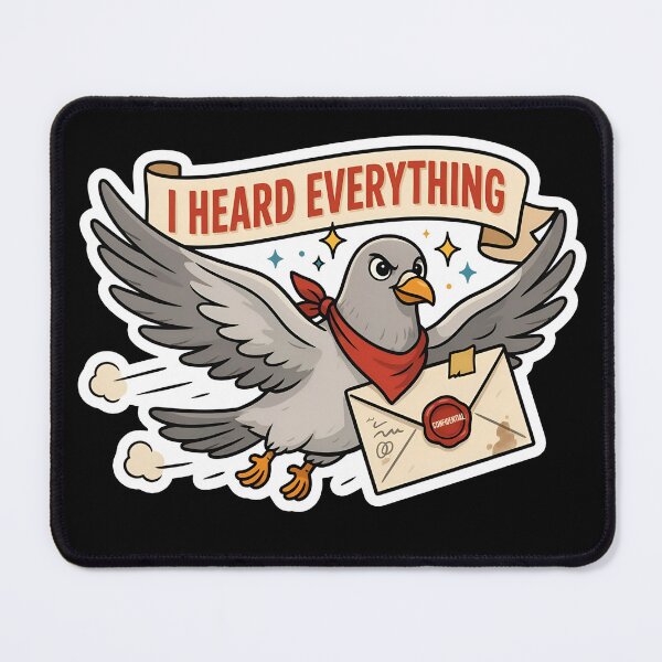 Item preview, I Heard Everything Messenger Pigeon Funny Workplace Gossip  designed and sold by Fitswear.
