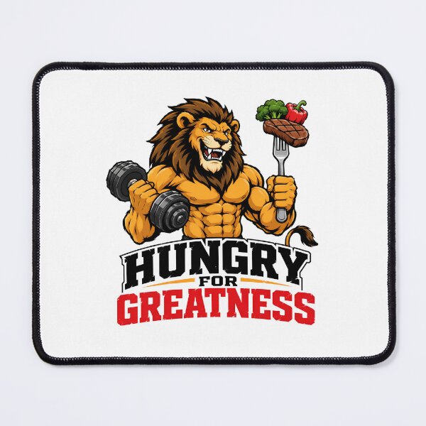 Item preview, Hungry For Greatness Lion Bodybuilding Gym Design designed and sold by Nuvoro Gifts.