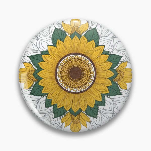 Item preview, Sunflower Folk Mandala Clipart Collection – Embroidery Style 3 designed and sold by PlayPlearnZone.