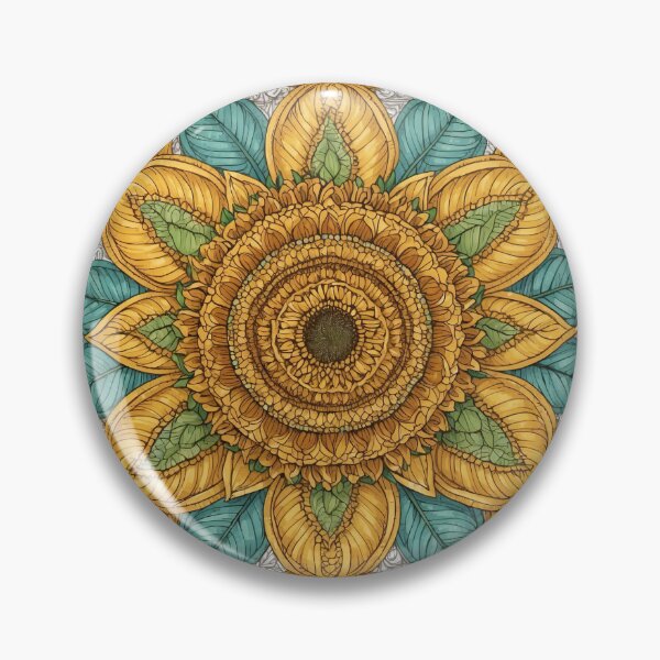 Item preview, Sunflower Folk Mandala Clipart Collection – Embroidery Style 4 designed and sold by PlayPlearnZone.