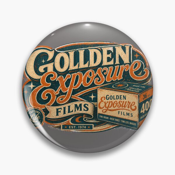 Item preview, Golden Exposure Films Retro Film Brand Design designed and sold by Golden Era Studio.