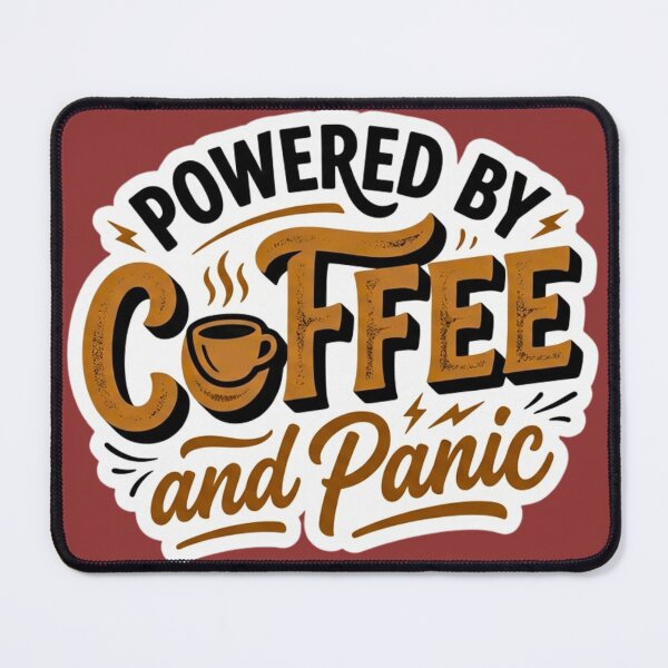 Item preview, Powered By Coffee And Panic designed and sold by HAPPY HARBOR DESIGN .