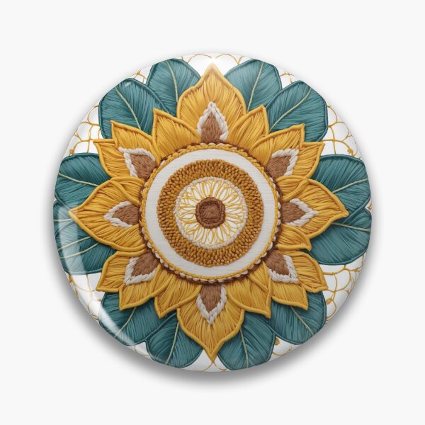 Item preview, Sunflower Folk Mandala Clipart Collection – Embroidery Style 20 designed and sold by PlayPlearnZone.
