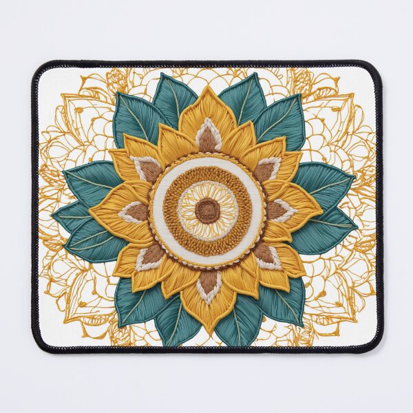 Item preview, Sunflower Folk Mandala Clipart Collection – Embroidery Style 20 designed and sold by PlayPlearnZone.