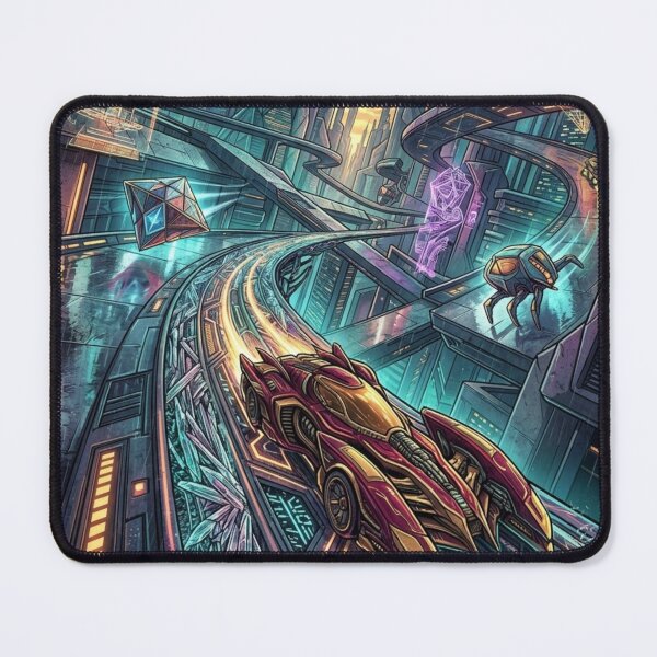 Item preview, Neon Cyberpunk Highway - Futuristic Sci-Fi Cityscape designed and sold by Dzblack.