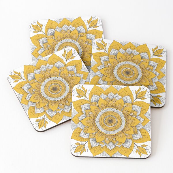 Aperçu de l'œuvre Sunflower Folk Mandala Clipart Collection – Embroidery Style 8 créée et vendue par PlayPlearnZone.