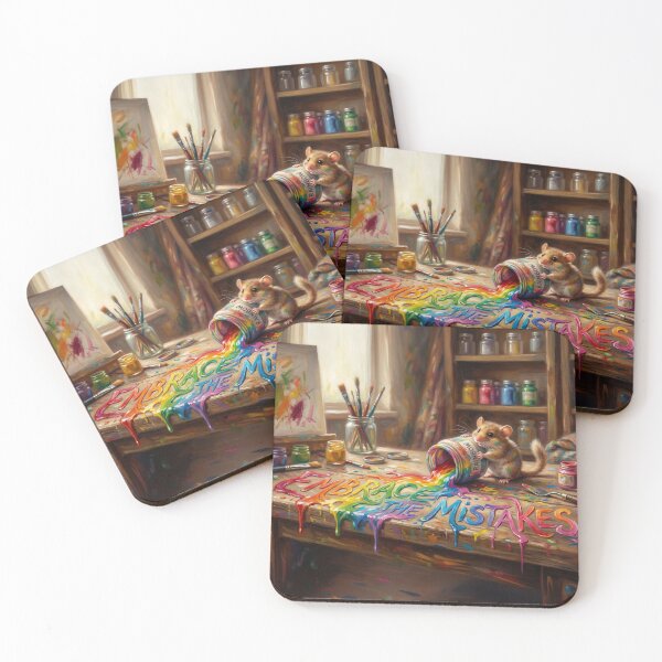 Item preview, Embrace The Mistakes Spilled Rainbow Paint Dormouse Art designed and sold by Englandbear.