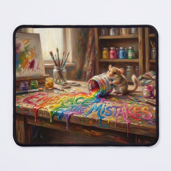 Item preview, Embrace The Mistakes Spilled Rainbow Paint Dormouse Art designed and sold by Englandbear.