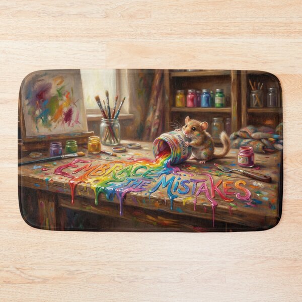 Item preview, Embrace The Mistakes Spilled Rainbow Paint Dormouse Art designed and sold by Englandbear.