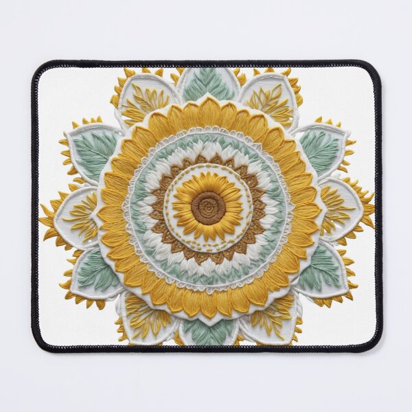Item preview, Sunflower Folk Mandala Clipart Collection – Embroidery Style 11 designed and sold by PlayPlearnZone.