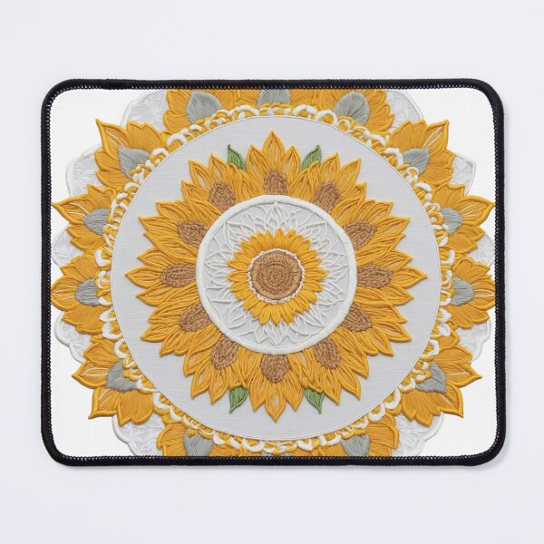 Item preview, Sunflower Folk Mandala Clipart Collection – Embroidery Style 12 designed and sold by PlayPlearnZone.
