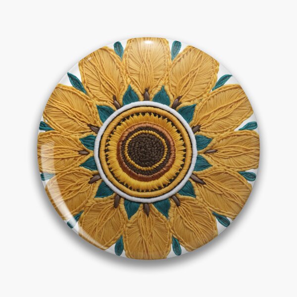 Item preview, Sunflower Folk Mandala Clipart Collection – Embroidery Style 17 designed and sold by PlayPlearnZone.