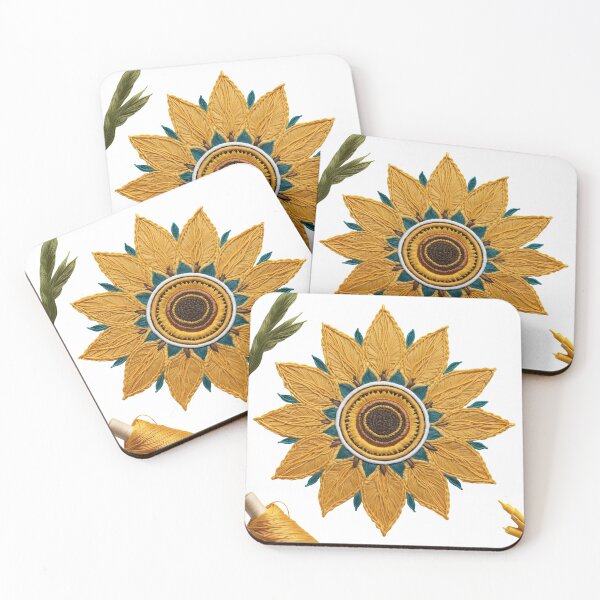Aperçu de l'œuvre Sunflower Folk Mandala Clipart Collection – Embroidery Style 17 créée et vendue par PlayPlearnZone.