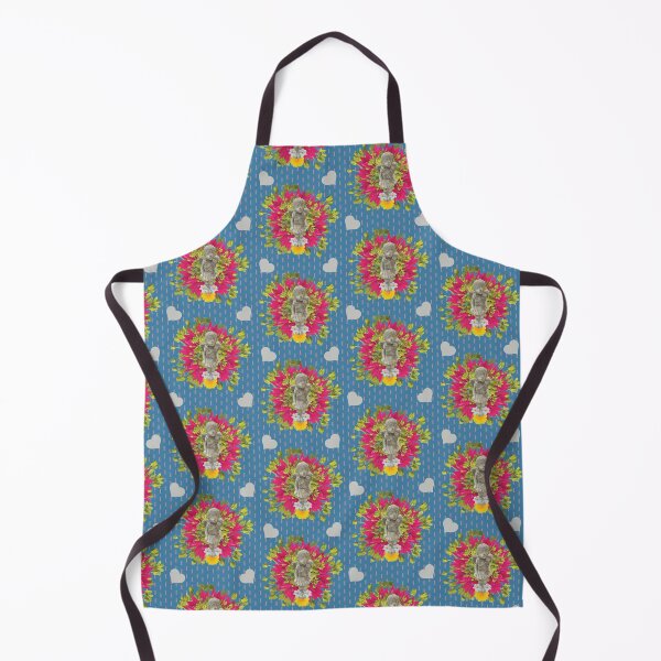 Item preview, Fairy with Spring Flowers & Hearts on Dashed Vertical Stripe on Blue designed and sold by Digitalmyth's Designs.