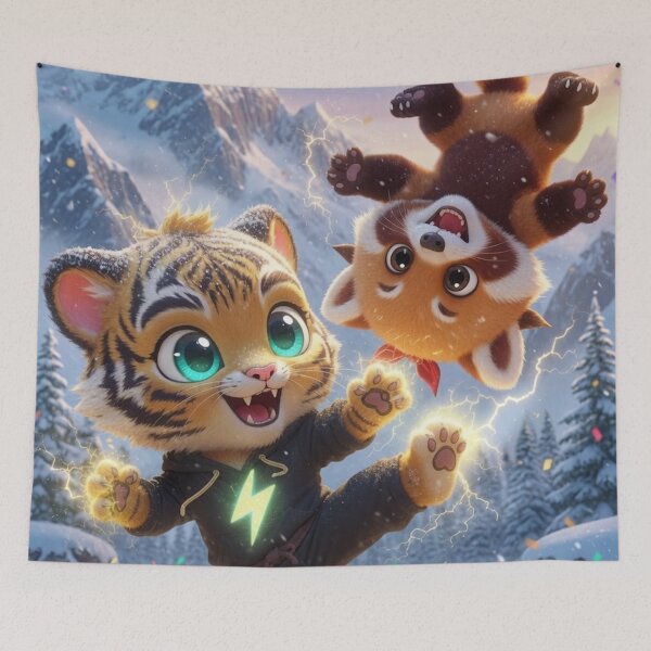 Item preview, Funny Tiger Red Panda Kung Fu Martial Arts Kids Gift Cute Animal Snow Art NeoTigLuna designed and sold by NeoTigLuna.