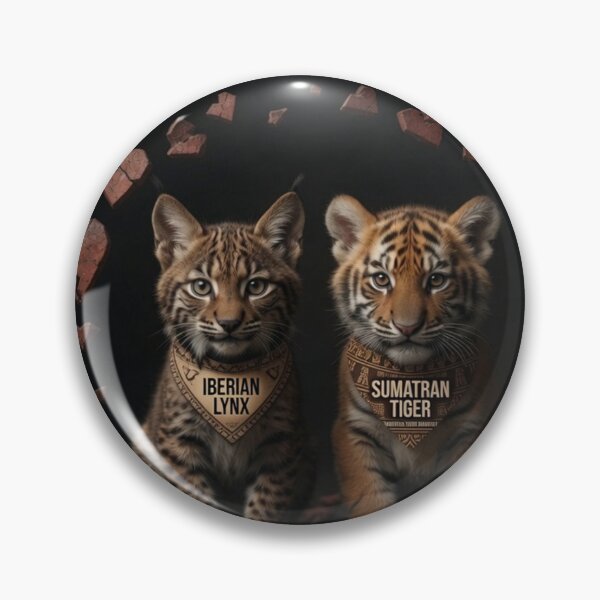 Item preview, Save Us! Iberian Lynx and Sumatran Tiger Endangered Wildlife Awareness Poster designed and sold by Pioneer Spirit Market.