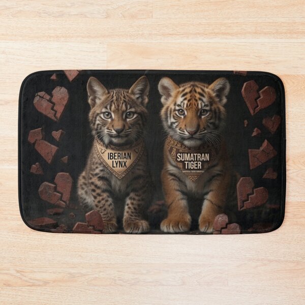 Item preview, Save Us! Iberian Lynx and Sumatran Tiger Endangered Wildlife Awareness Poster designed and sold by Pioneer Spirit Market.