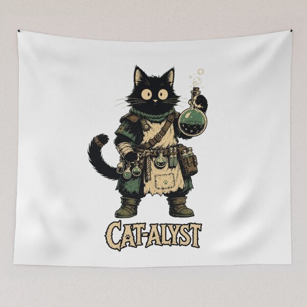 Item preview, Funny Alchemist Cat | Fantasy RPG Cat | Cute Black Cat Potion Shirt designed and sold by Bisonia.