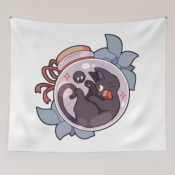 Item preview, Cute kawaii cat  [[kiki's]] on -%[ghiblis]%- jar aways  designed and sold by arcaneaeri.