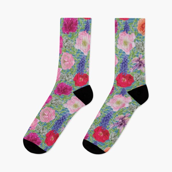 Item preview, Spring Flowers & Cedar on Blue designed and sold by Digitalmyth's Designs.