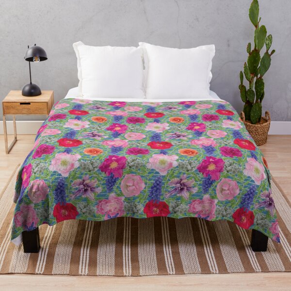 Item preview, Spring Flowers & Cedar on Blue designed and sold by Digitalmyth's Designs.