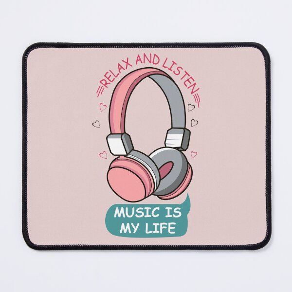Item preview, Relax and Listen - Aesthetic Headset Music Quote designed and sold by ZORRO SL .