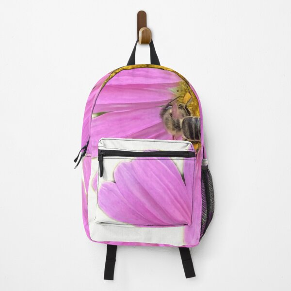 Item preview, Vibrant Pink Aster Flower with Honeybee Cutout designed and sold by BalkanBloom.