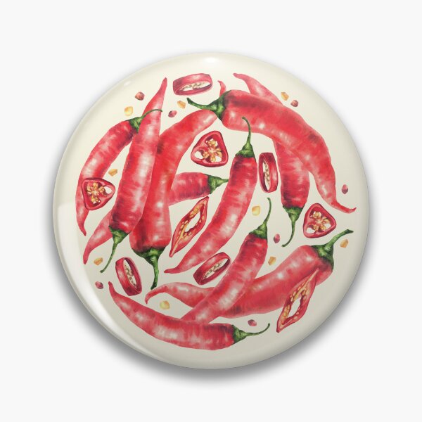Item preview, Watercolor chili pepper. Red hot Vegetable pods. Food spices hand drawn designed and sold by BartolArt.