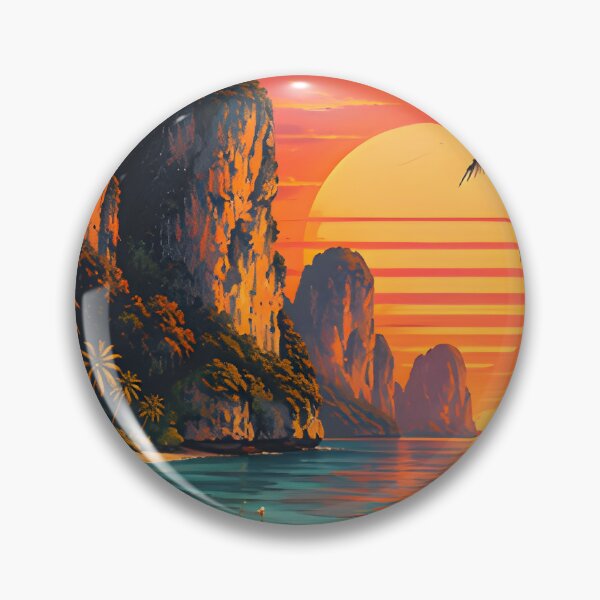 Item preview, Railay Beach -Thailand Retro Sunset Collection designed and sold by Spirit of Siam.
