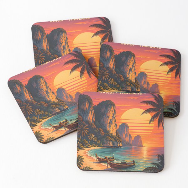 Item preview, Railay Beach -Thailand Retro Sunset Collection designed and sold by Spirit of Siam.