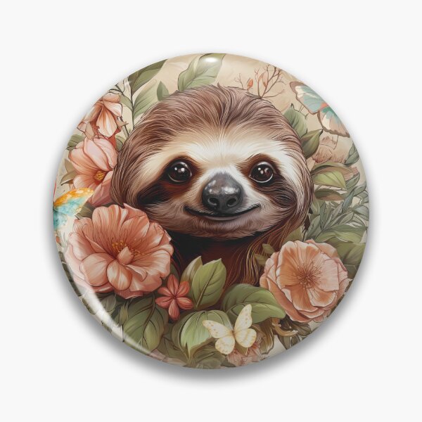 Item preview, A cute sloth among the flowers designed and sold by La-Bogi.